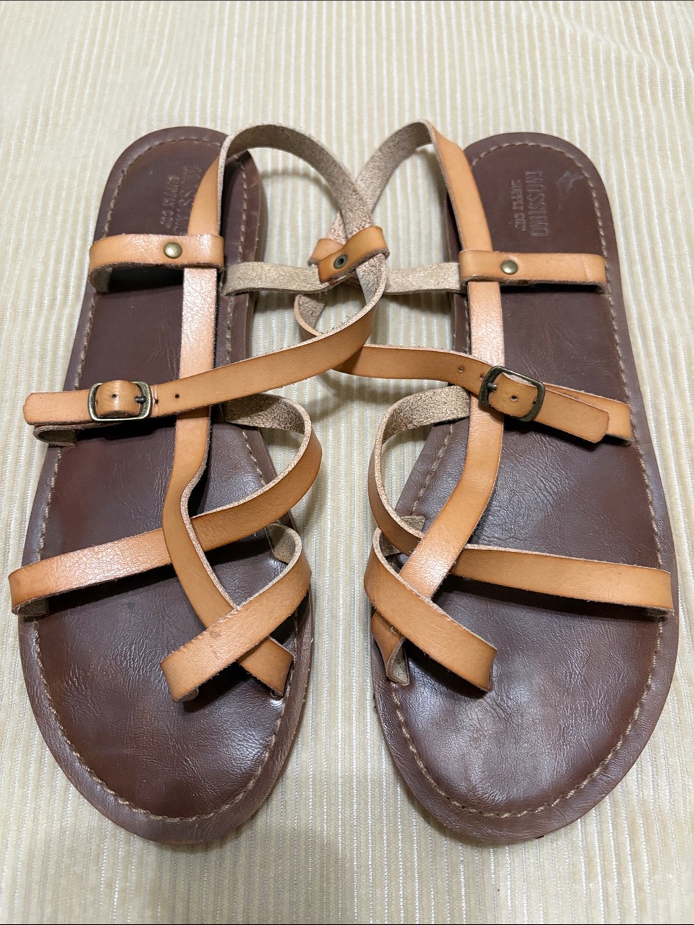 Massimo Tan Leather Strappy Gladiator Sandals